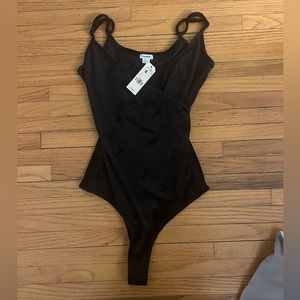 Velour wrap cami bodysuit